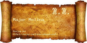 Major Melina névjegykártya